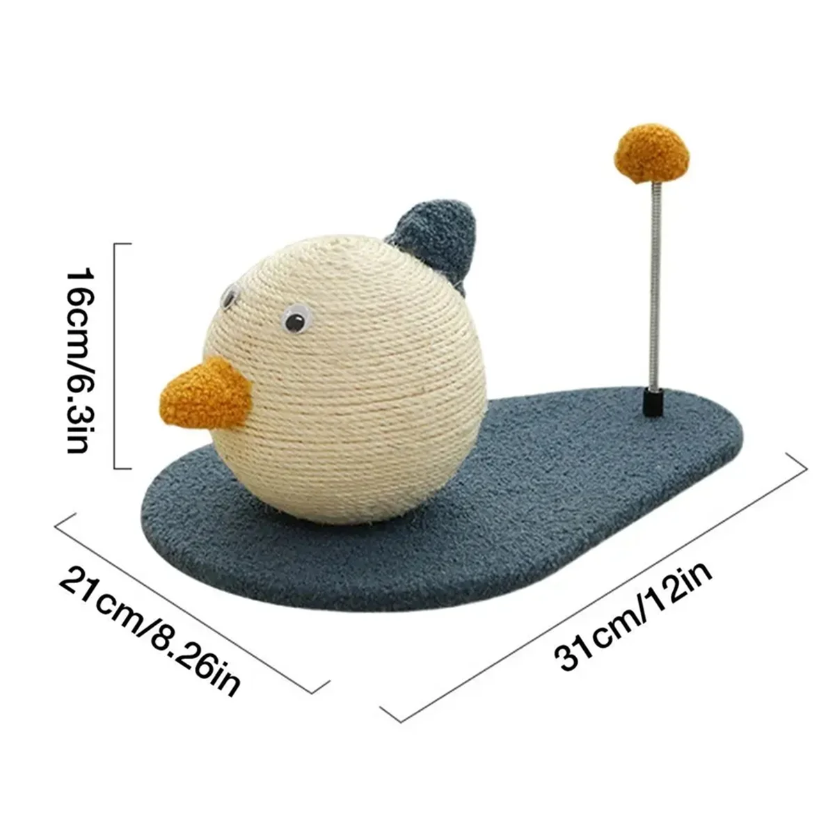 Sisal Cat Scratching Mat Interactive Toy Duck-Shaped