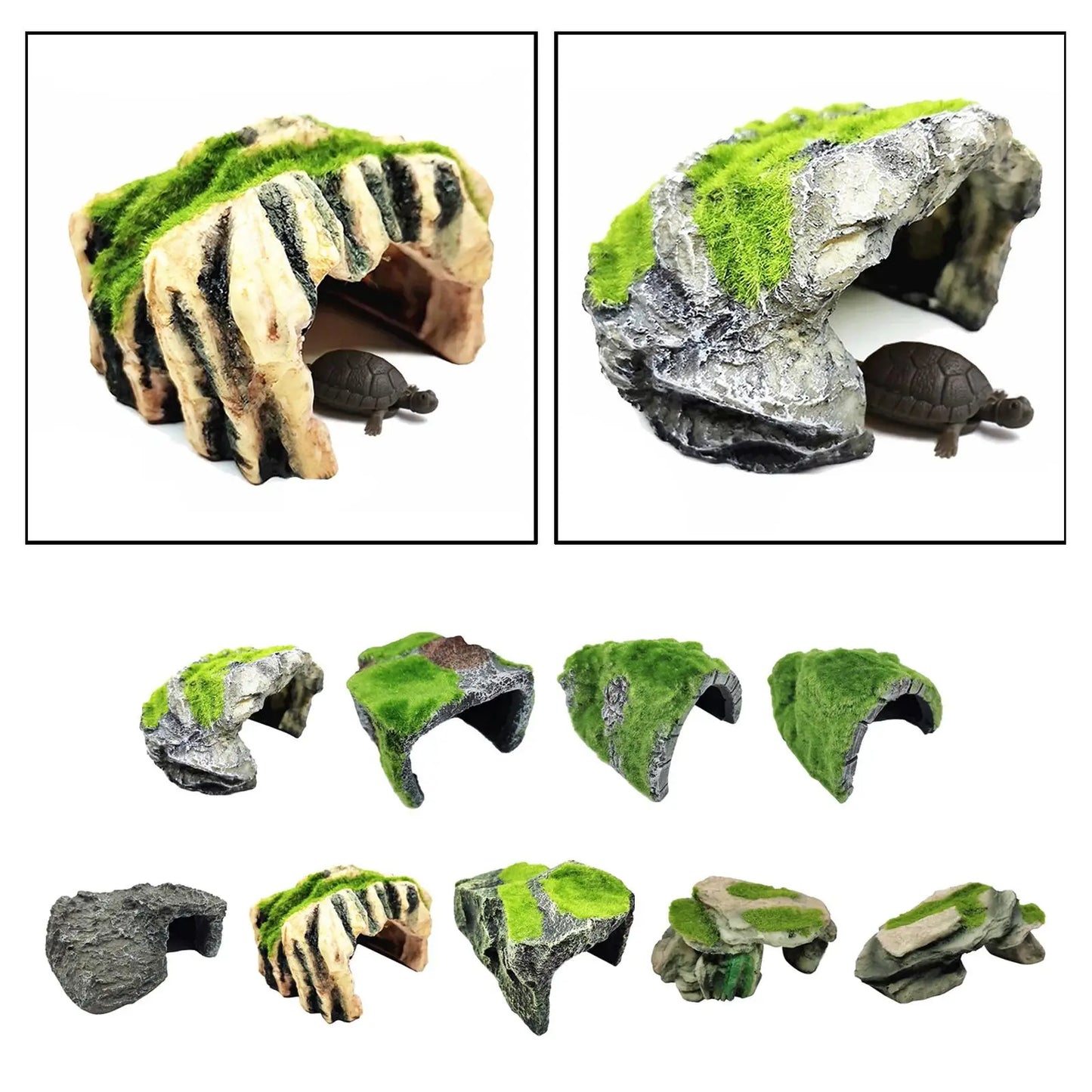 Simulate Moss Rock Stone For Aquariums and Reptile Hiding Cave