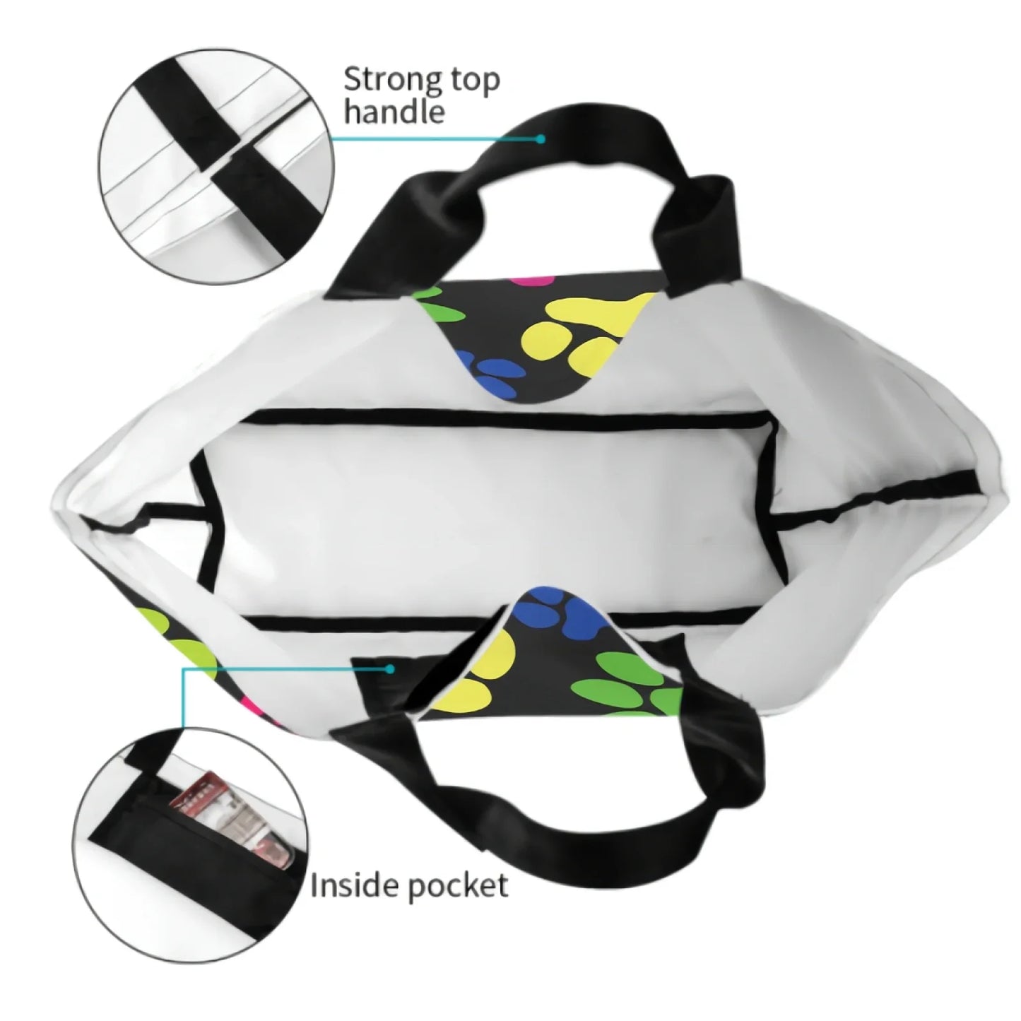 Dog Paw Print Canvas Tote Bag