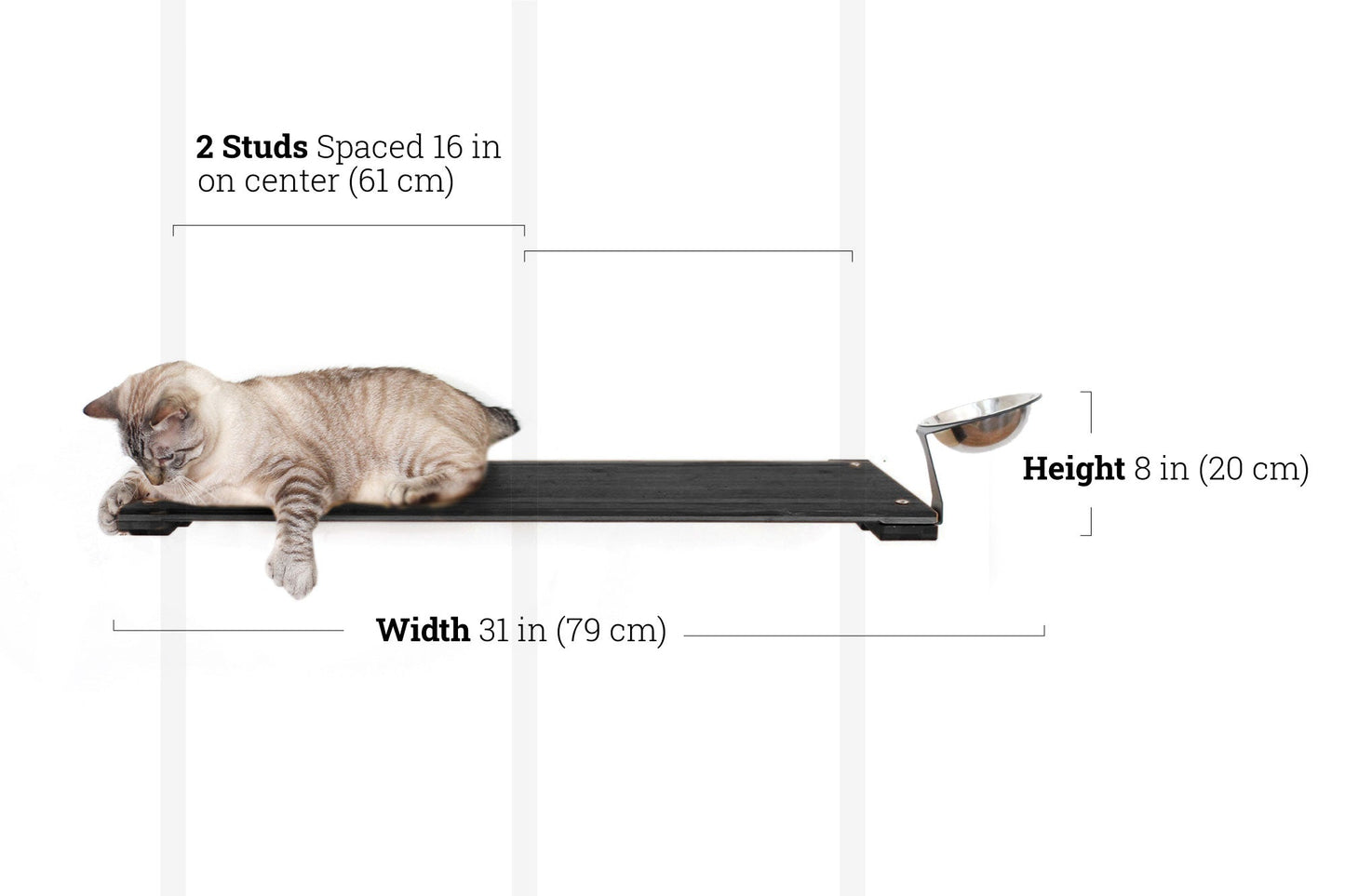 Wall Mounted Cat Feeding Shelf