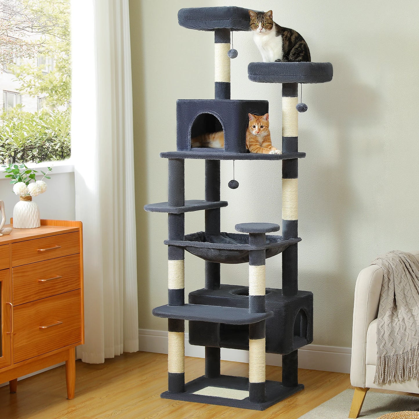 Multi-Level Cat Tree Cat Tower with Scratching Post