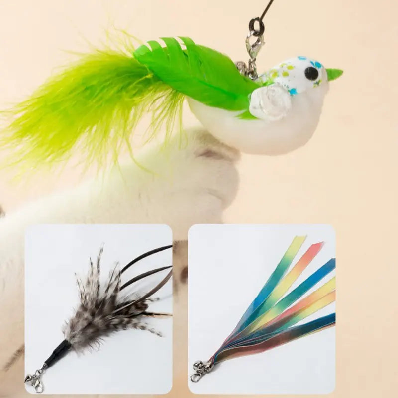 Interactive Cat Toy Feather Bird with Multiple Options
