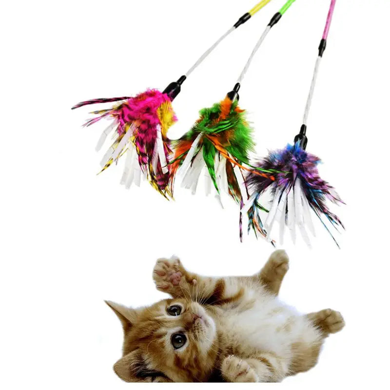 Cat Wand Toy Feather Teaser Stick