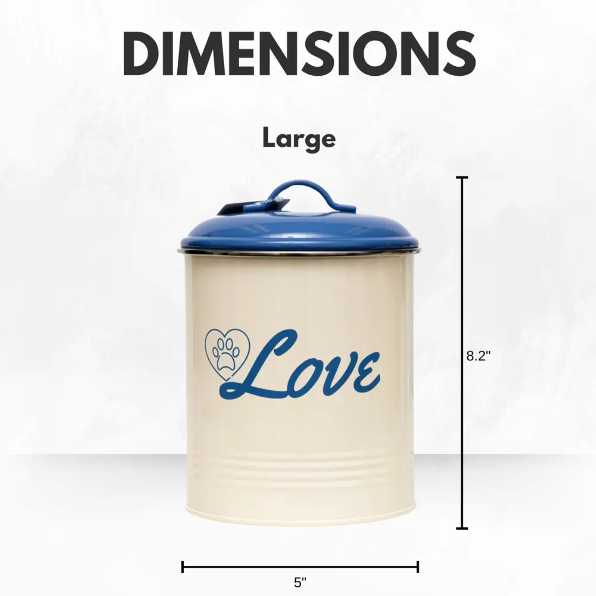 Country Living Set of 3 Pet Treat Canisters, Dog Treat Storage – French Blue Lid