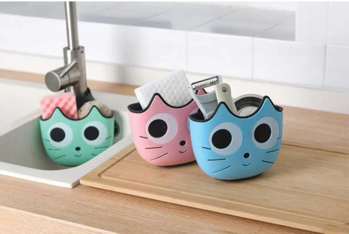 Cute Cat Shape Sink Shelf Soap Holder