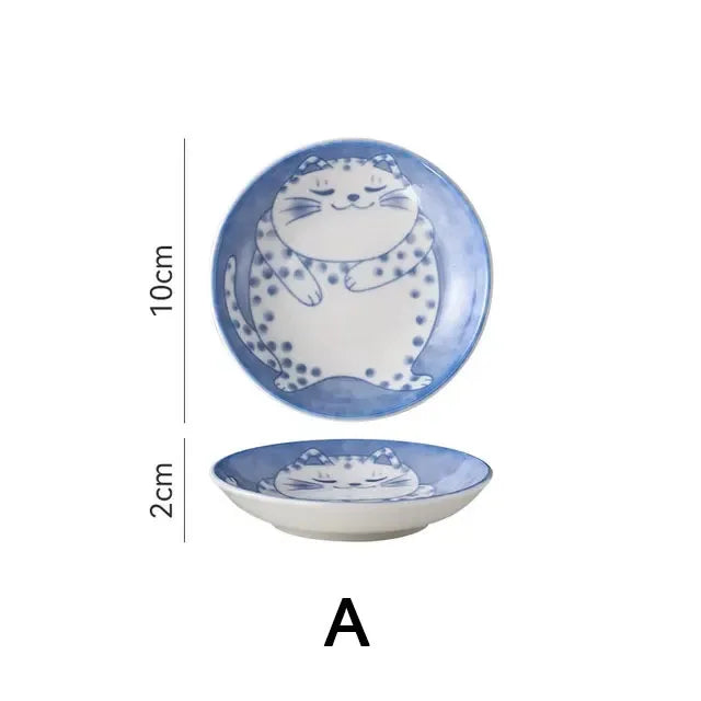 Cute Cat Ceramic Dessert, Sauce Dish