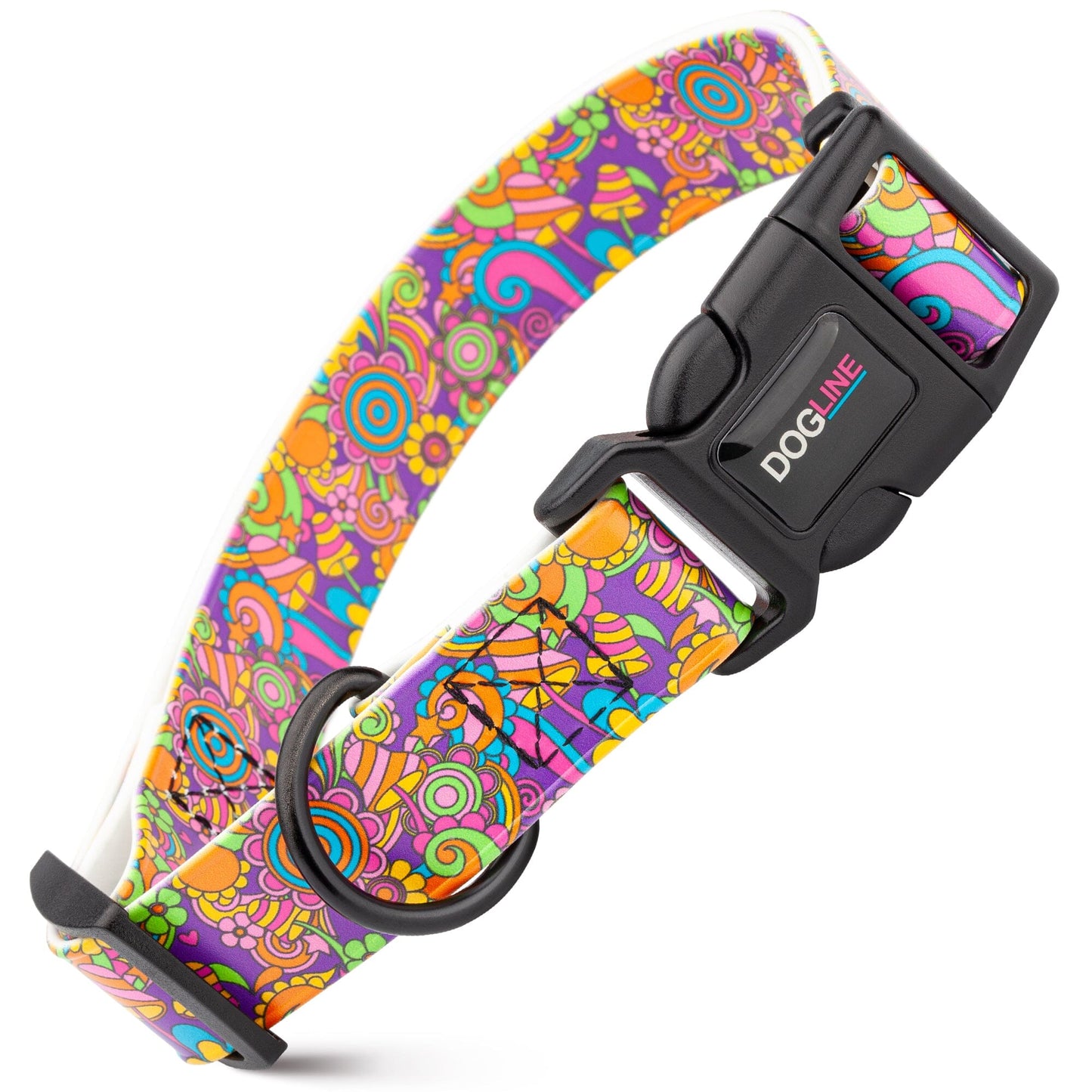 Dogline Biothane Full Color Design Printed Dog Collar with Quick Release Buckle
