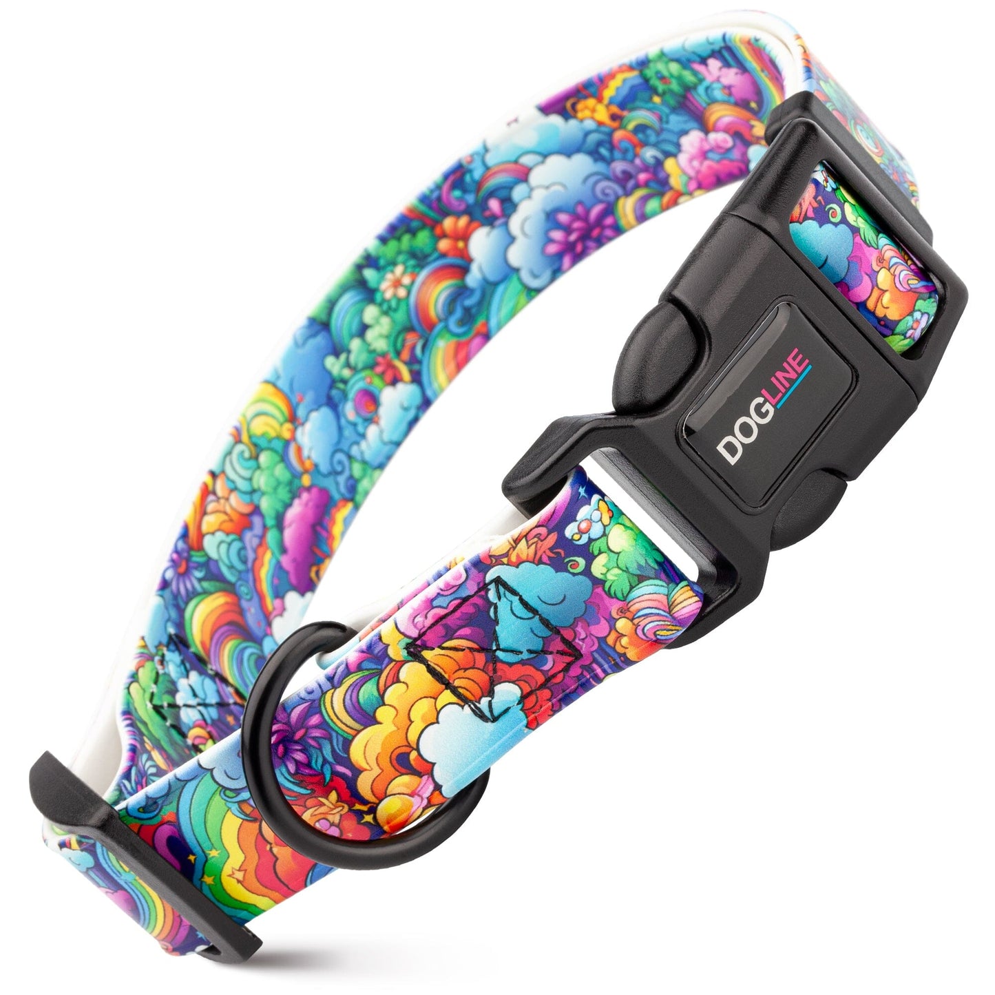Dogline Biothane Full Color Design Printed Dog Collar with Quick Release Buckle
