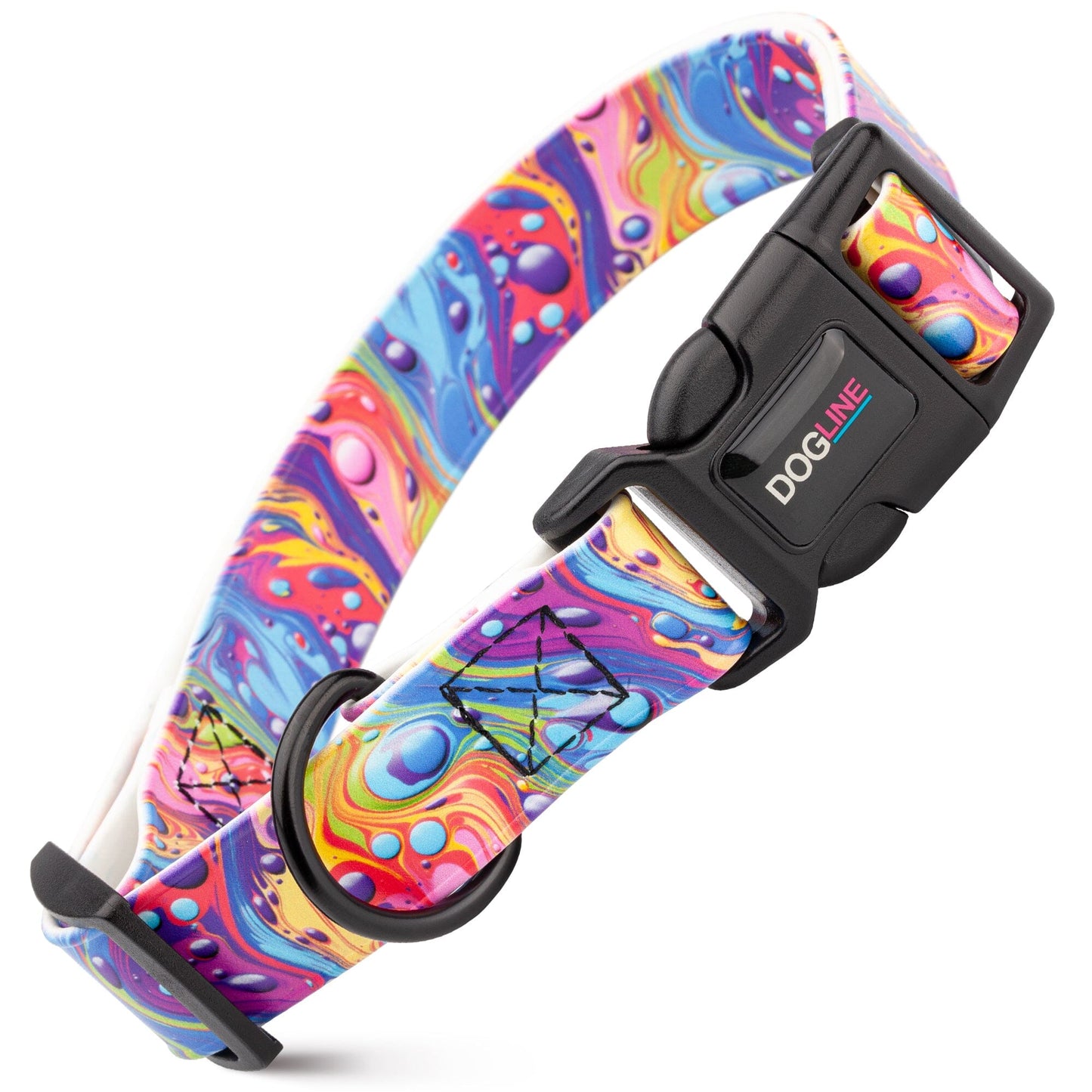 Dogline Biothane Full Color Design Printed Dog Collar with Quick Release Buckle