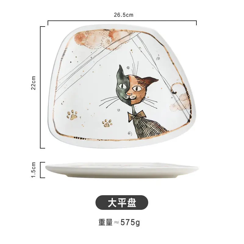 Cute Cartoon Cat Ceramic Tableware