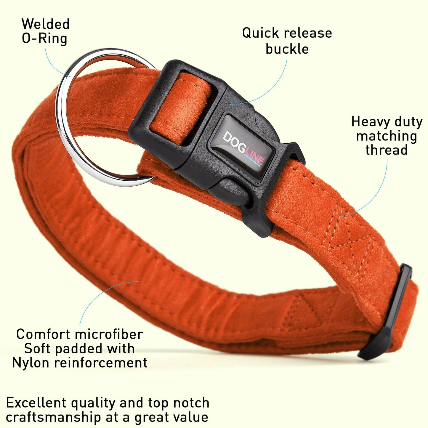 Comfort Microfiber Flat Dog Collar