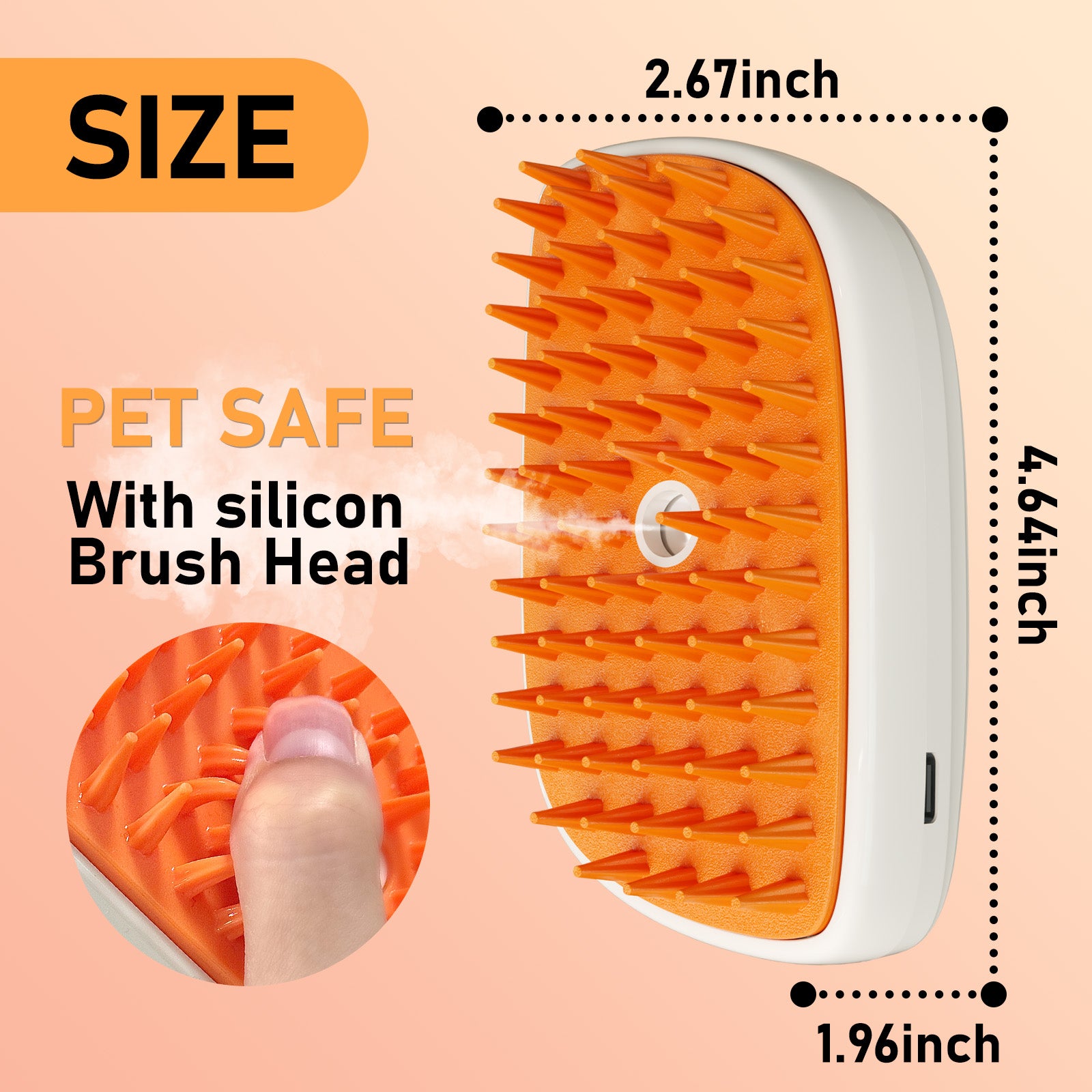 4 In 1 Cat Steam Brush, Anti Static Shedding Spray Comb, Hair Removal, Mist Indoor Steamy Grooming Brush For Dog.