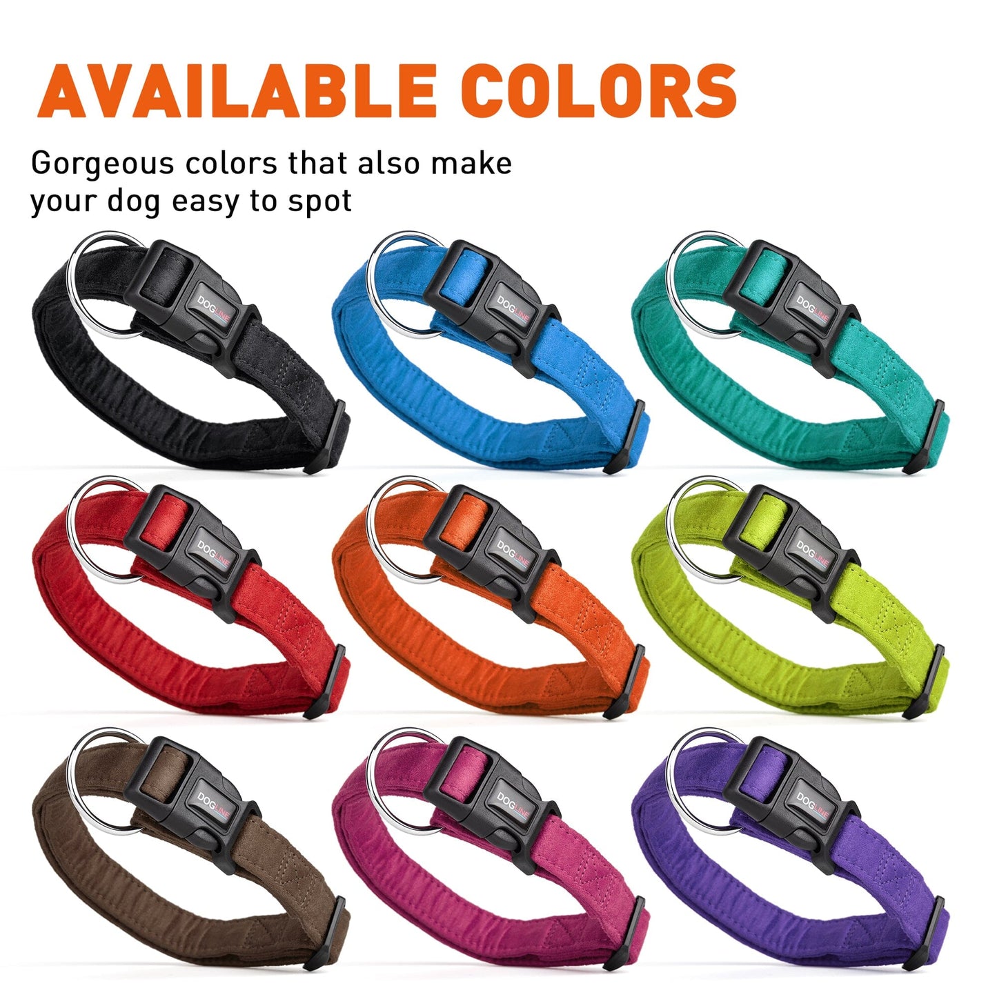 Comfort Microfiber Flat Dog Collar