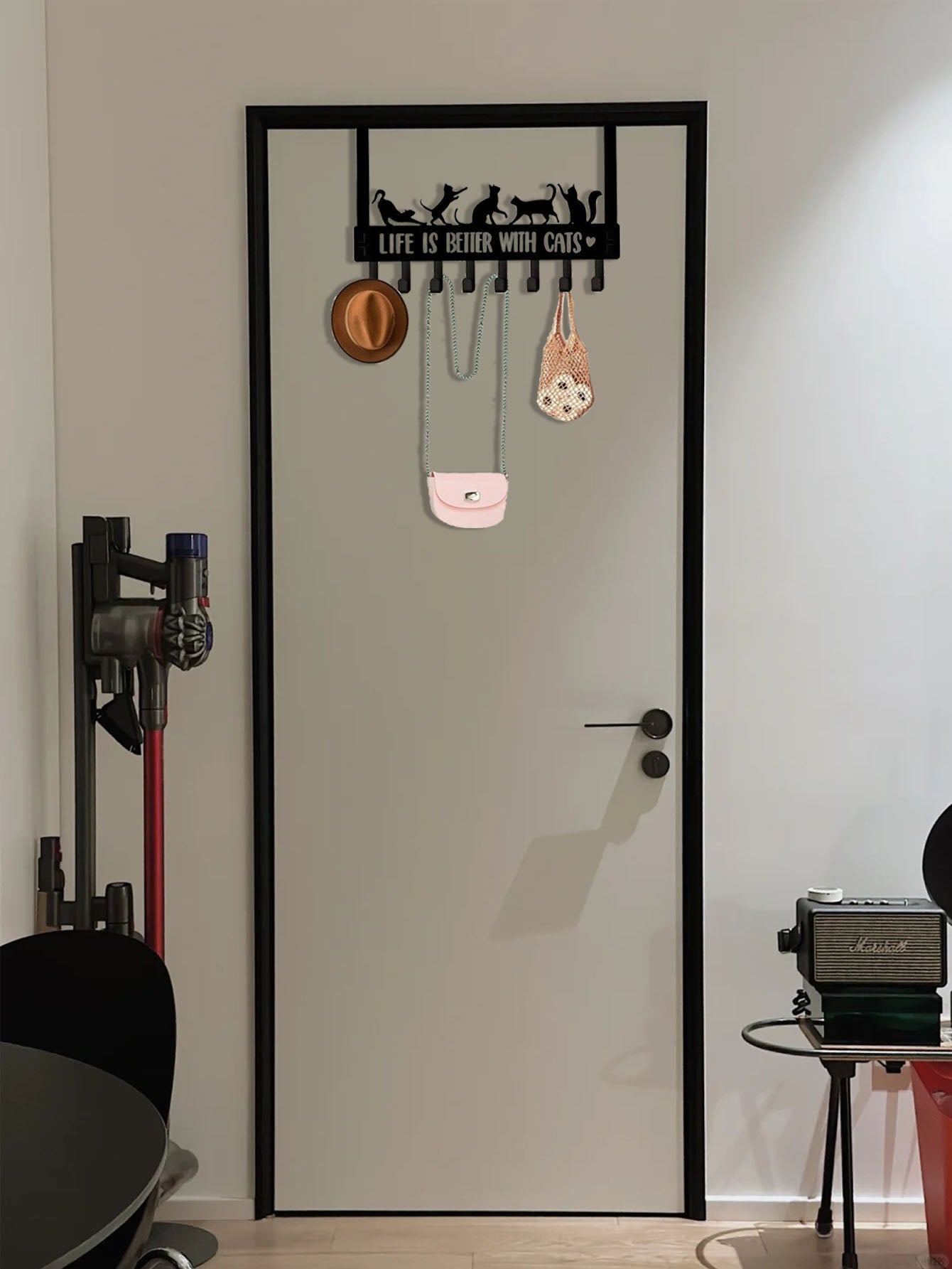Over-The-Door Cat Multi-Purpose Hooks For Wall Or Door