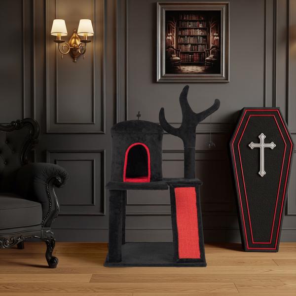 Halloween Cat Tower Cat Tree with Spacious Cat Condo