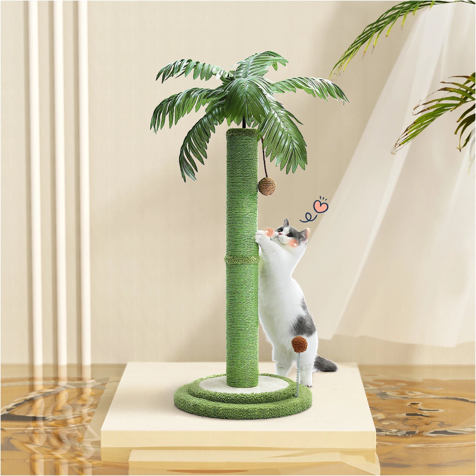 Cat Scratching Post with Interactive Balls Palm Tree