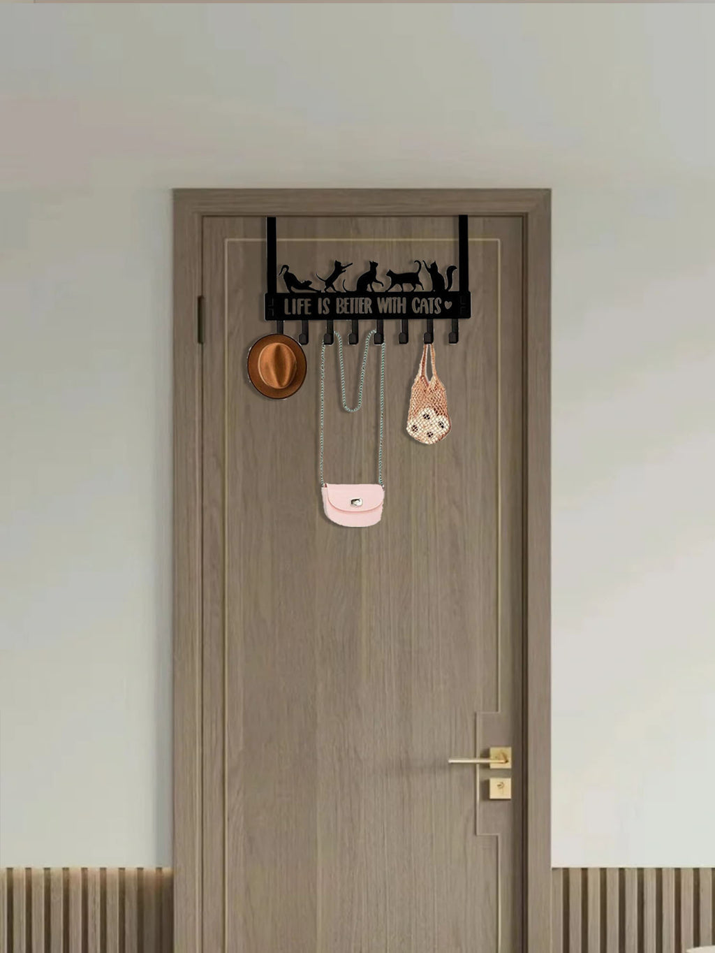 Over-The-Door Cat Multi-Purpose Hooks For Wall Or Door