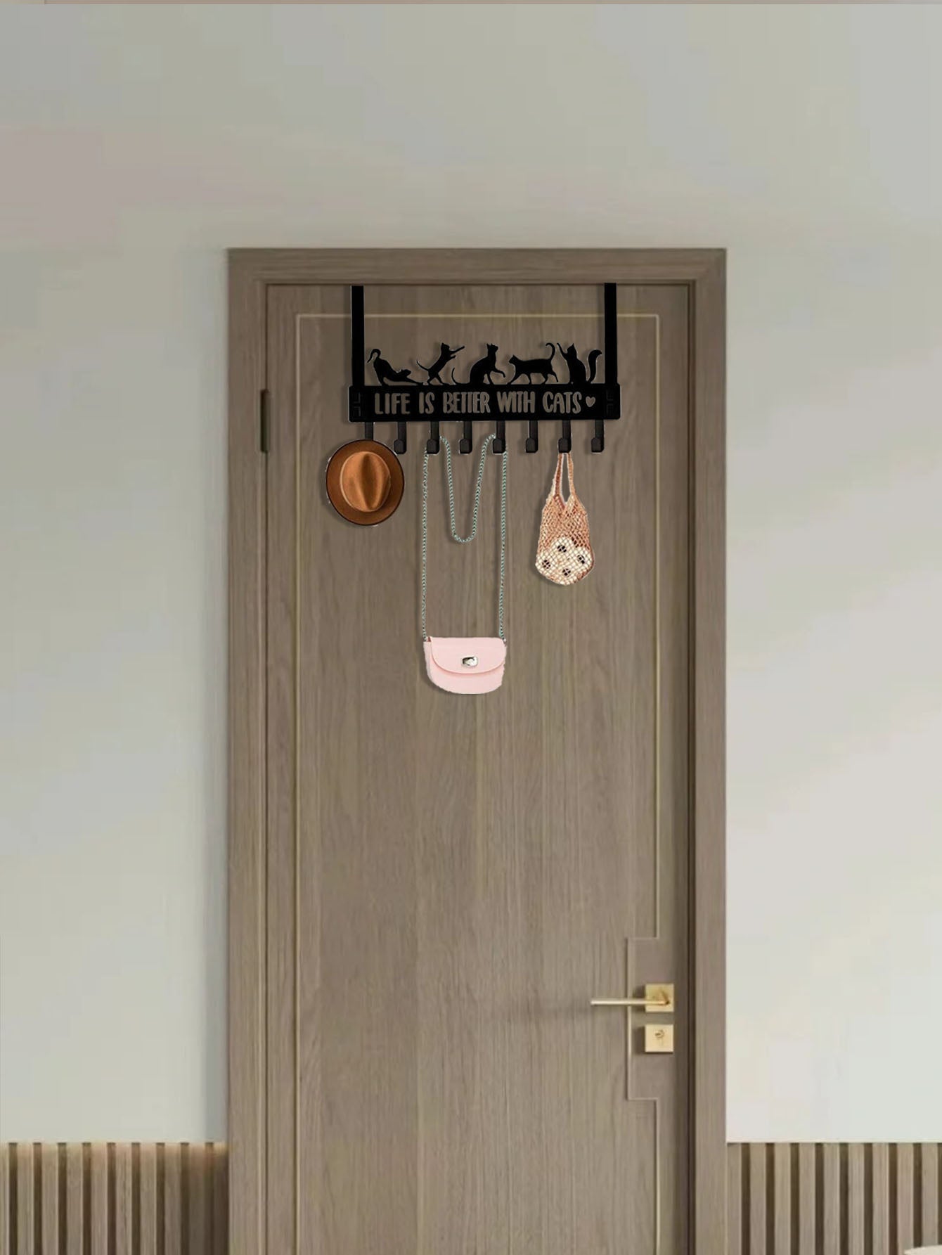 Over-The-Door Cat Multi-Purpose Hooks For Wall Or Door