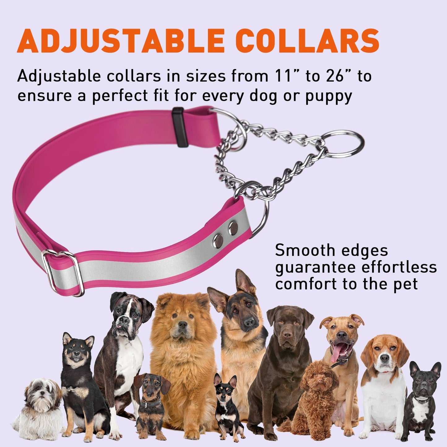 Reflective Biothane Martingale Collar for Dogs