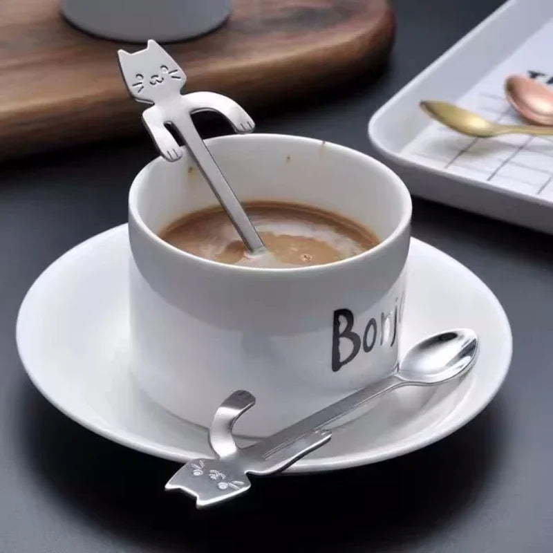 Stainless Steel Cat Coffee Spoon