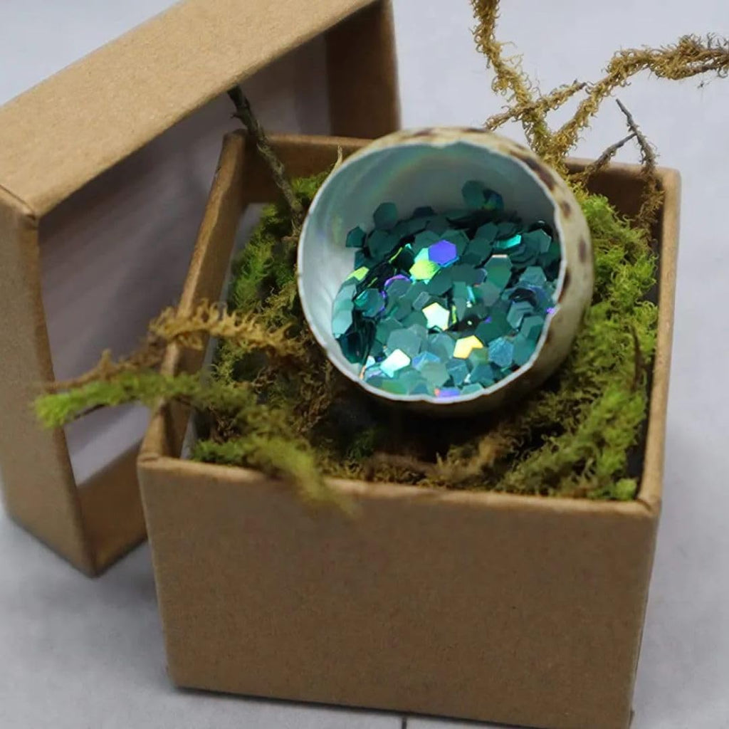 Gender Reveal Ideas: Quail Egg Pregnancy Announcement Kit for Family - Creative Baby Shower Activities & Memorable Baby's Gender Reveal comes with 3 Hollow Quail eggs, glitter, and a craft box