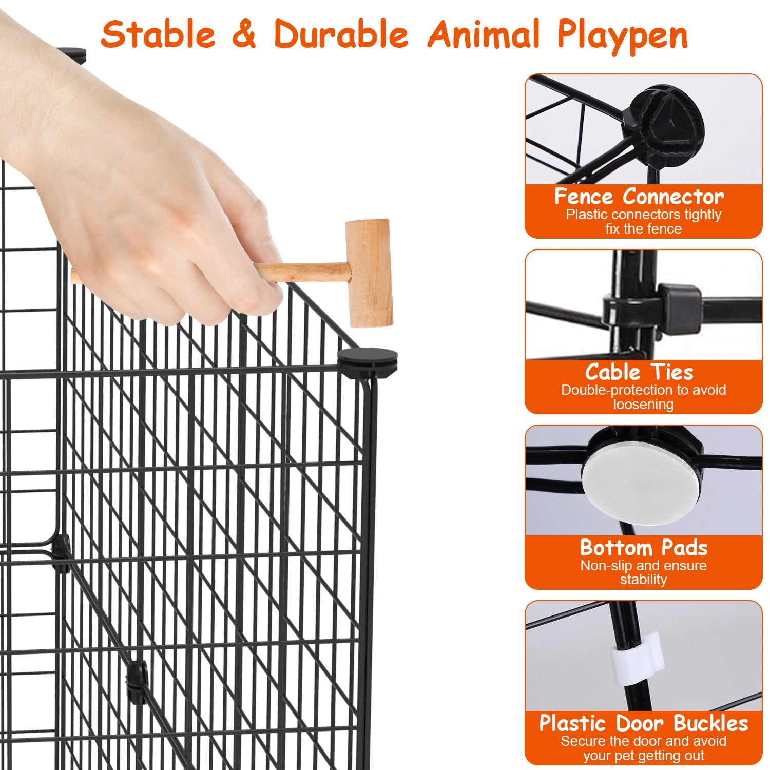 Small Animal Playpen with Door Dog Metal Playpen
