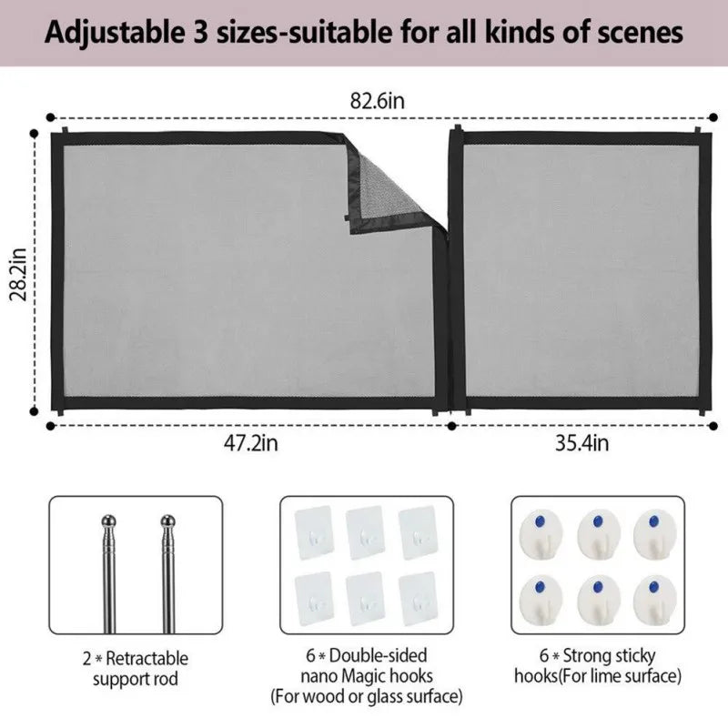 Pet Safety Gate Breathable Mesh Enclosure