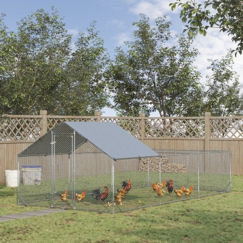 Large Metal Chicken Enclosure For Chicken Coop With Waterproof And UV Cover