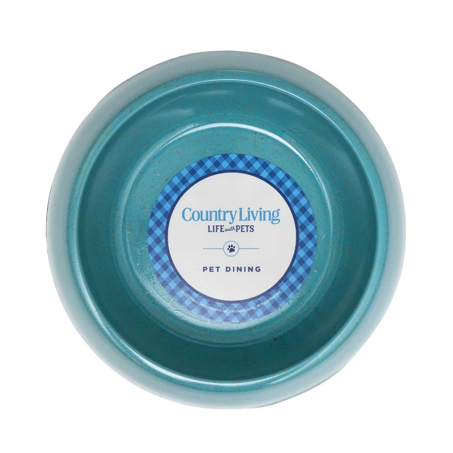 Country Living Set of 2 Natural Fiber Dog Bowls – Teal Blue