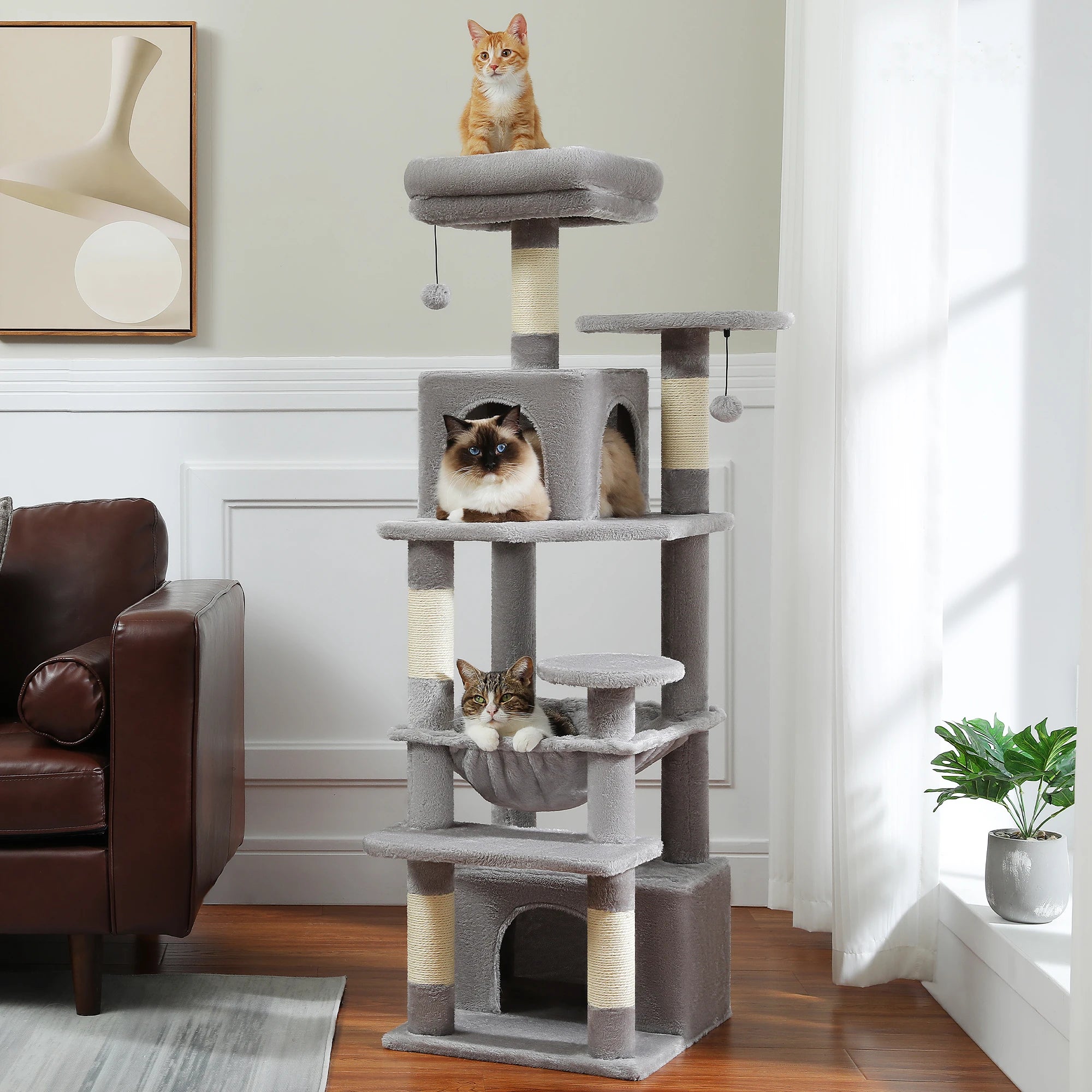 #1 Multi-Level Cat Tree Cat Tower with Scratching Post