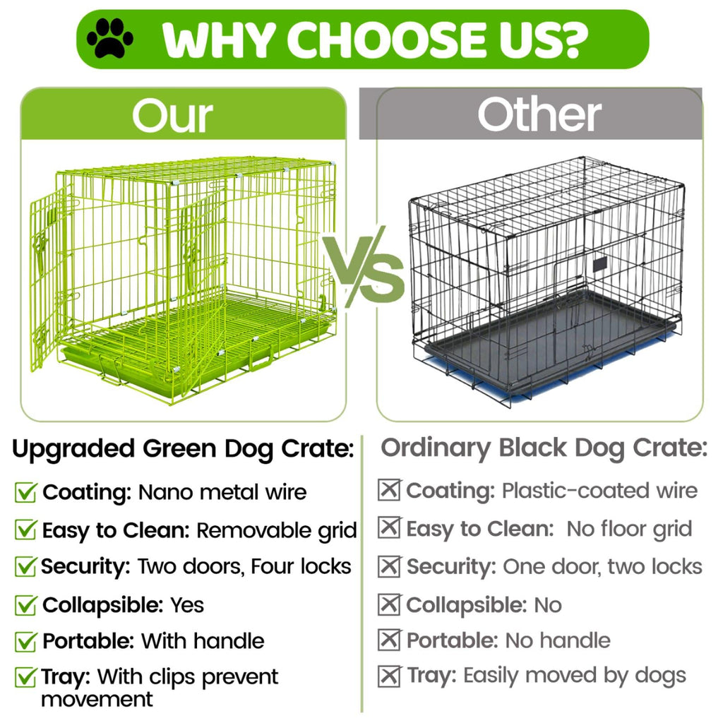 30" Collapsible Green Dog Crate GRN30