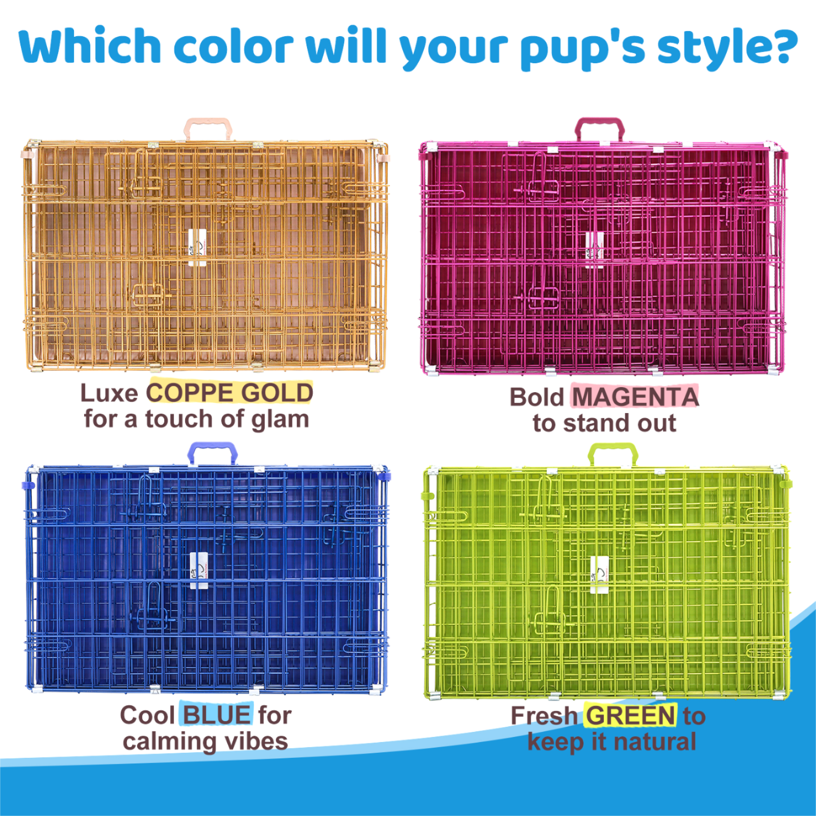30" Collapsible Blue Dog Crate BLU30