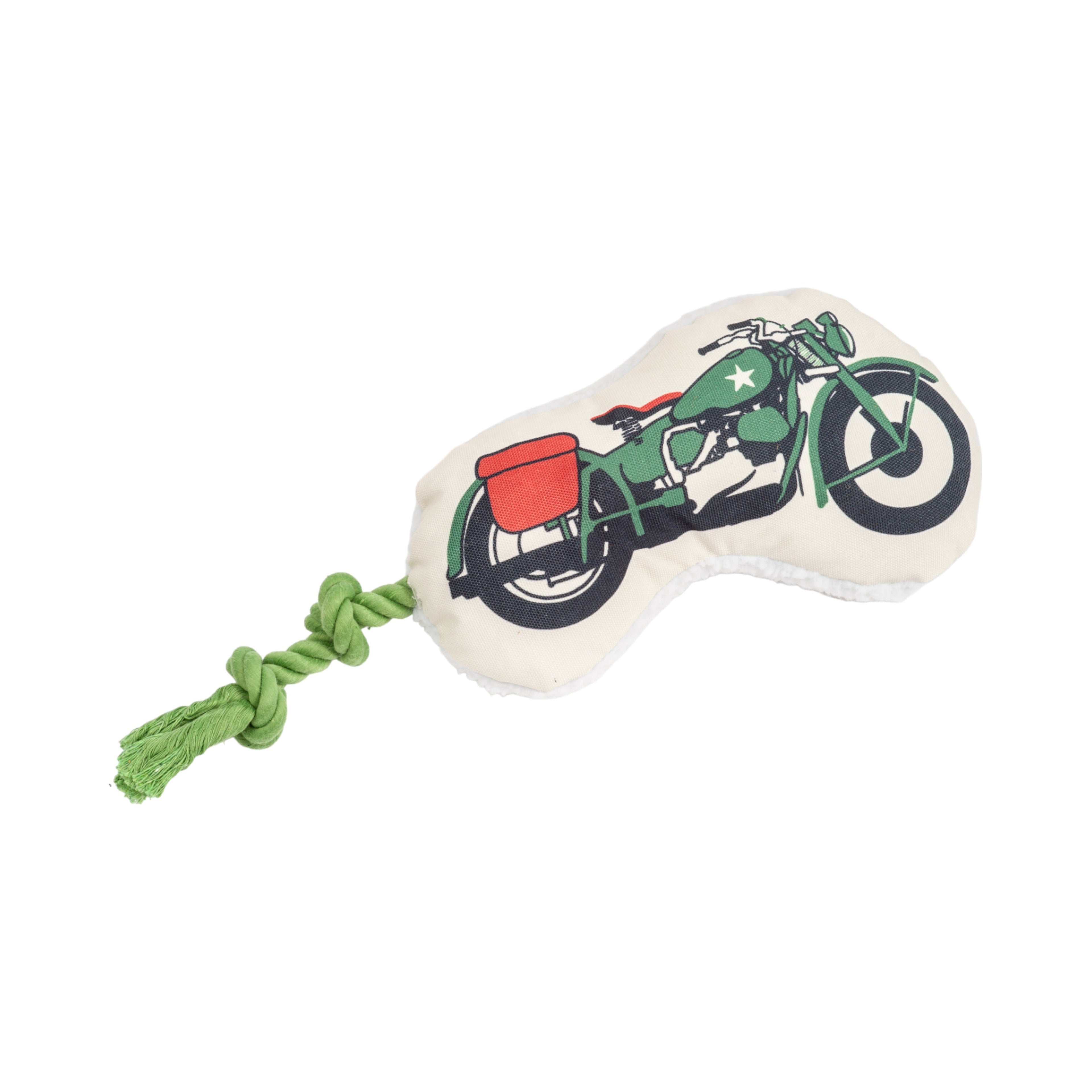 Country Living Retro Army Motorcycle with Squeaker & Crinkle Paper Plush Dog Toy