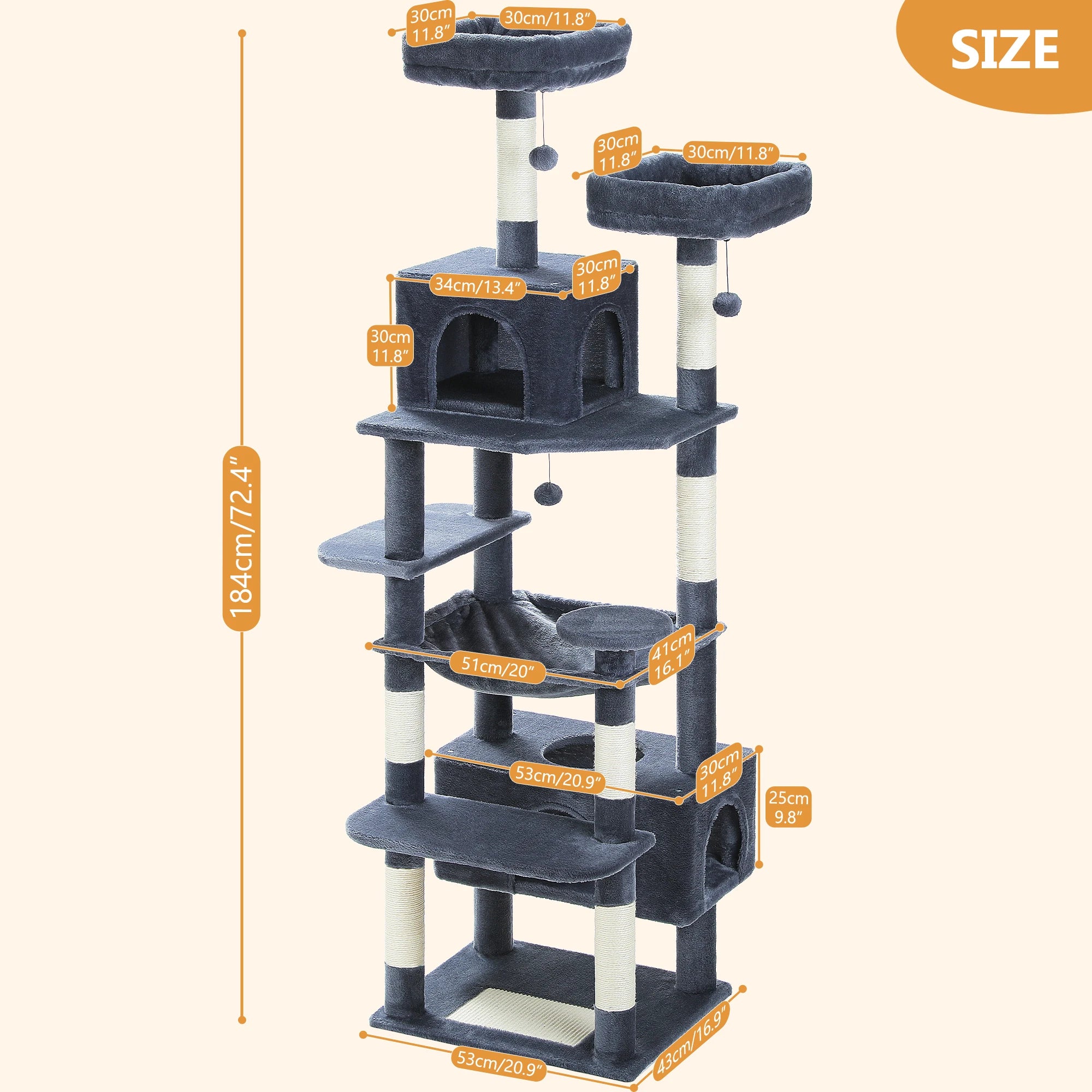 #1 Multi-Level Cat Tree Cat Tower with Scratching Post