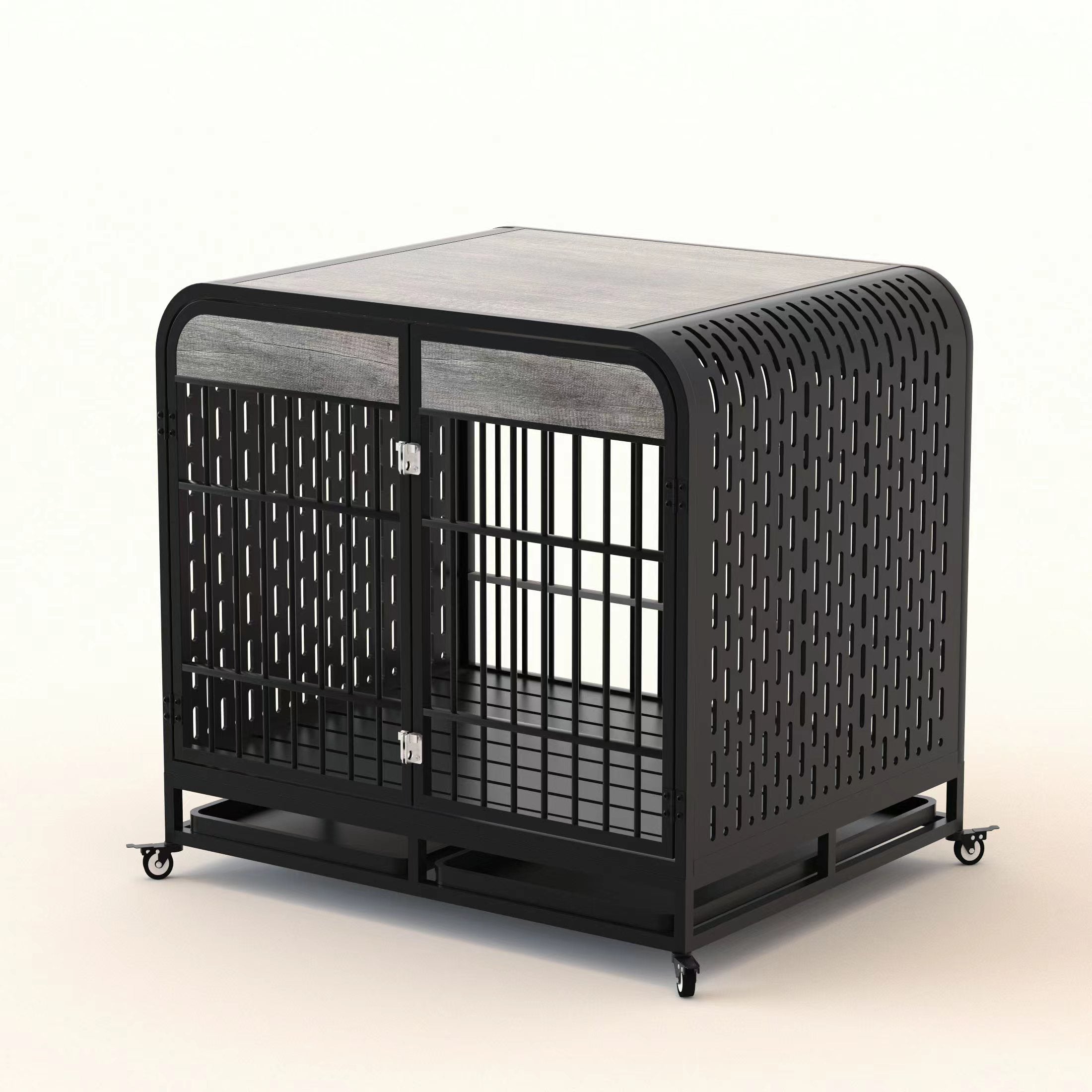 Heavy Duty Dog Crate Furniture Wooden Table 42inch Grey