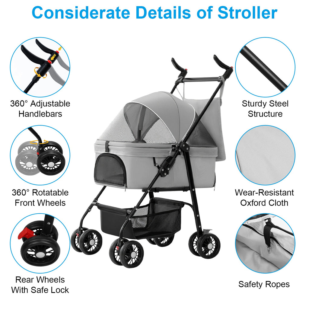 Pet Stroller Foldable Carrier