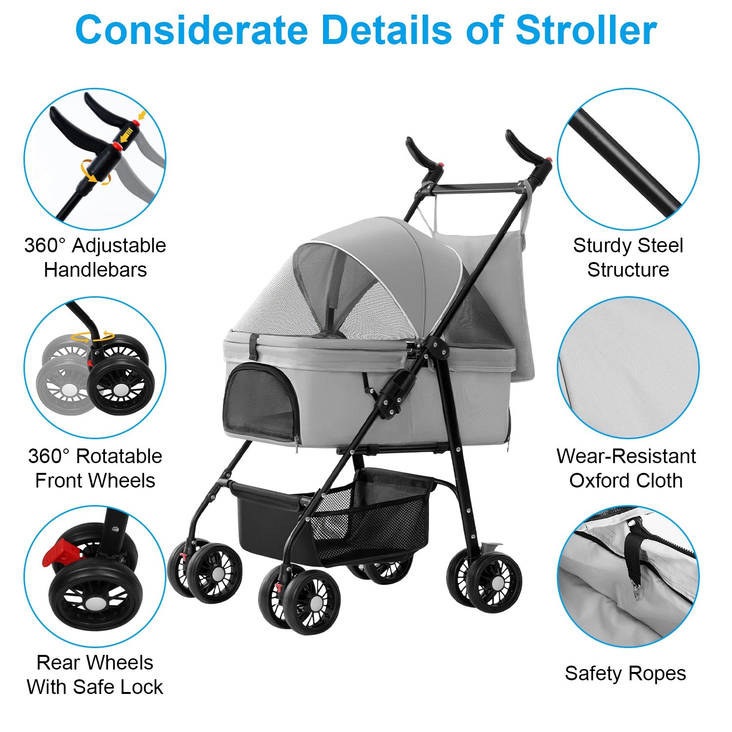 Pet Stroller Foldable Carrier