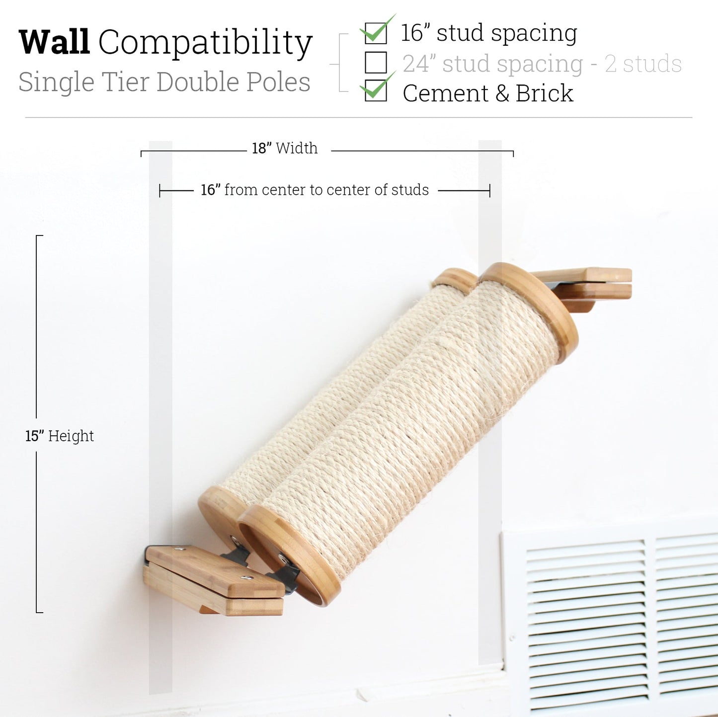 Slanted Cat Scratcher for Wall