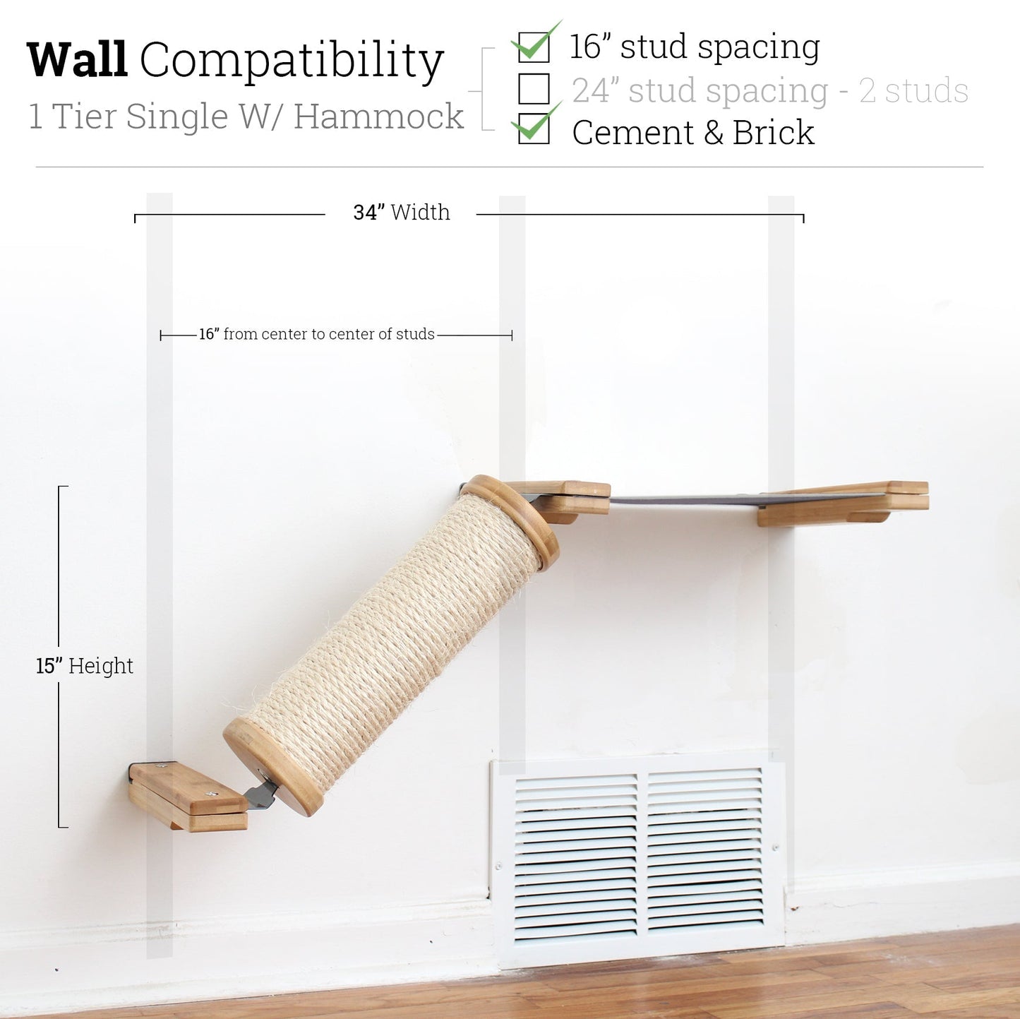 Slanted Cat Scratcher for Wall