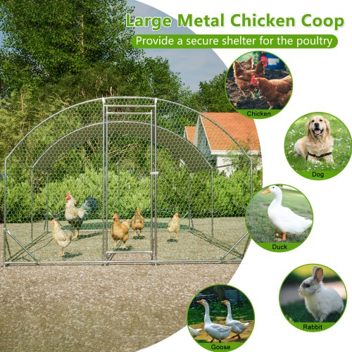 Large Chicken Enclosure Metal, With Waterproof And Anti-UV Cover
