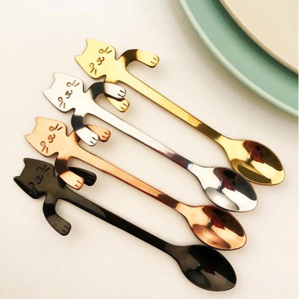 Coffee & Tea Spoon Mini Cat Long Handle
