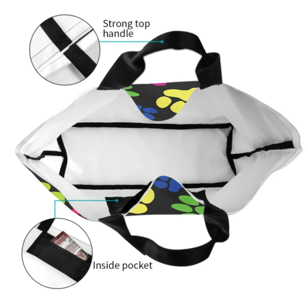 Dog Paw Print Canvas Tote Bag