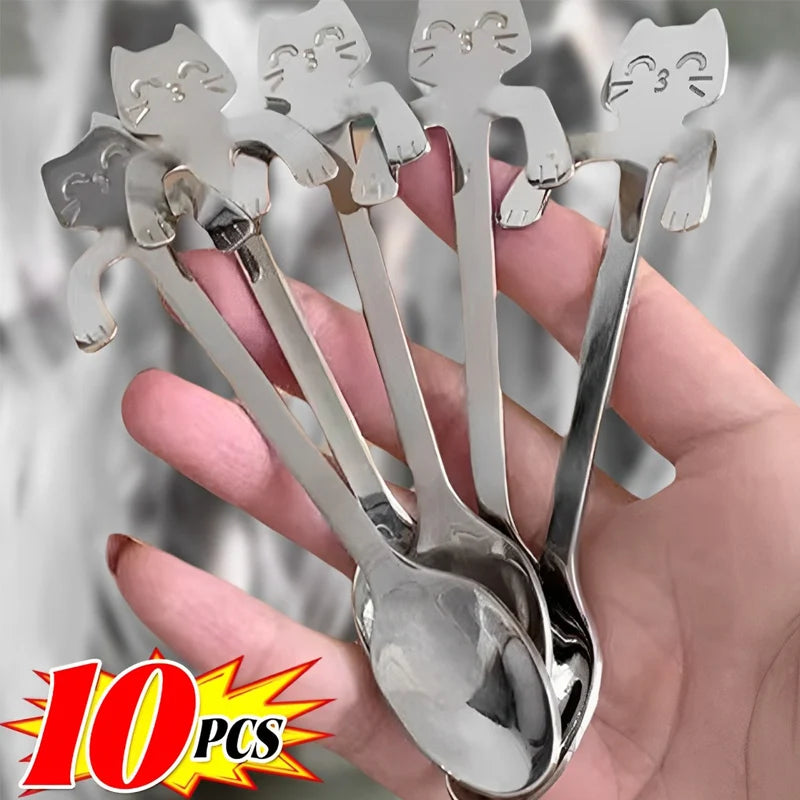 Stainless Steel Cat Coffee Spoon
