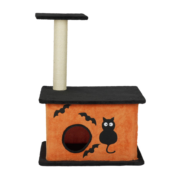Halloween Cat Tree,  For Indoor Cats, Large Platform, Sisal Scratching Post,