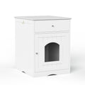 Wooden Pet House Litter Box  With Drawers