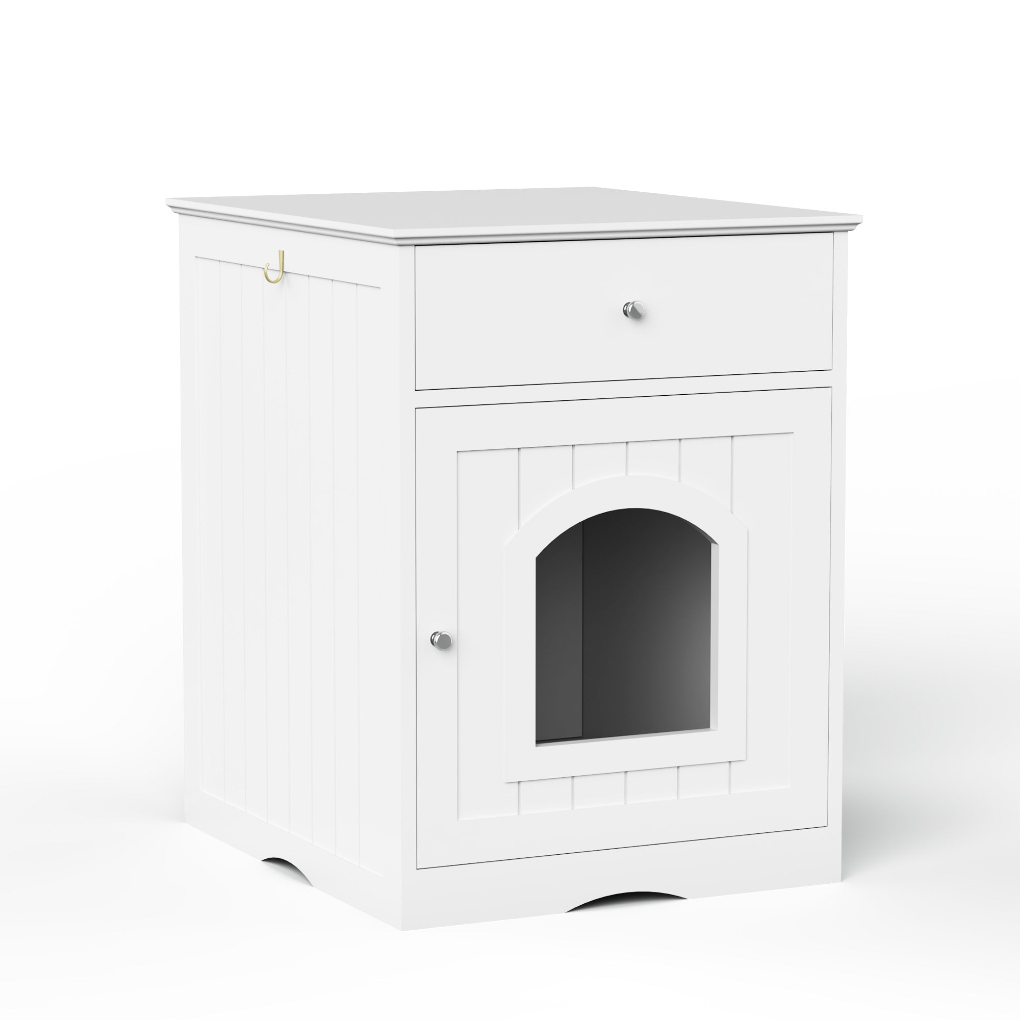 Wooden Pet House Litter Box  With Drawers