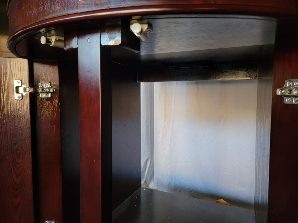 133g 3/4 Cylinder Round Glass Reef-Ready Aquarium Set in Rose Cherry Furniture