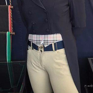 Navy + Silver Elastic Belt