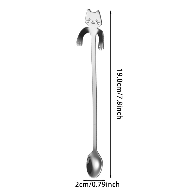 Stainless Steel Cat Coffee Spoon