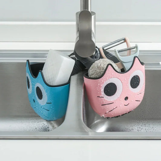 Cute Cat Shape Sink Shelf Soap Holder